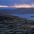000429 Crpuscule sur le lac Titicaca depuis l'le d'Amantani (Puno, Prou).