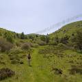000640 Randonneuse marchant dans le parc naturel rgional des volcans d'Auvergne (Puy-de-Dme (63), France).