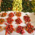 001710 Diffrentes varits de piments (Capsicum sp) sur le march de Guanajuato (Mexique).